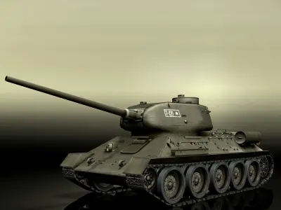 T34-85 tank Low-poly 3D model
