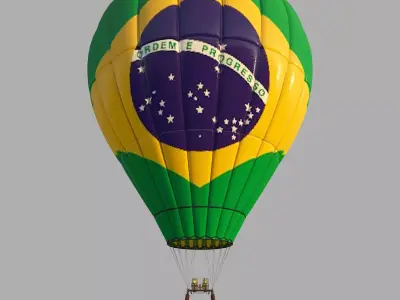 BrasilFlag-Parachute brazil flag hot air balloon 3D model