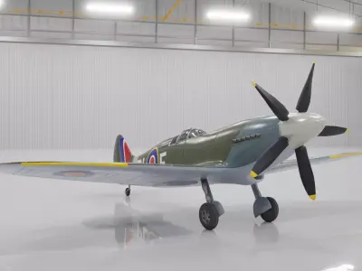 Supermarine Spitfire 3D Model Low-poly 3D model