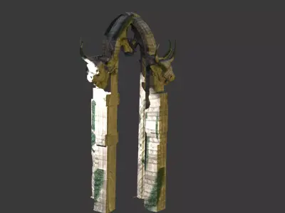Bulls head Stone arch 3D model