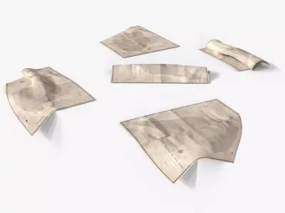 WWII US Historic Maps 01 Low-poly 3D model