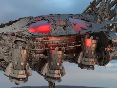 Santa Great Airship with bells 3D model