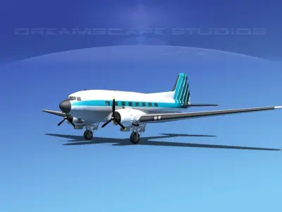 Douglas DC-3 Atlantic Aero 3D model