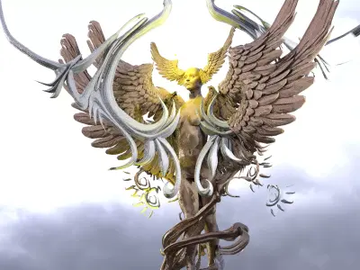 Dantes Arch Winged Lust ascention statue 3D model