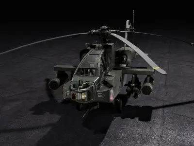 Apache AH-64 LongBow Low-poly 3D model