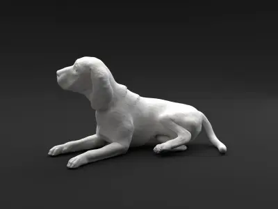 Beagle laying down intended for 3D printing FREE model Free 3D print model