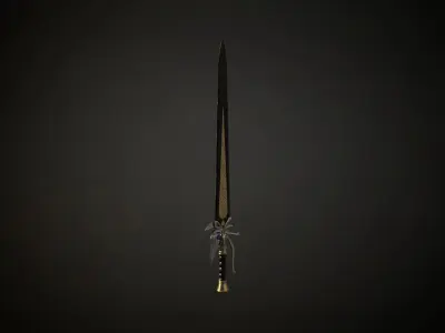 One handed elven egypt sword roblox ready Low-poly 3D model