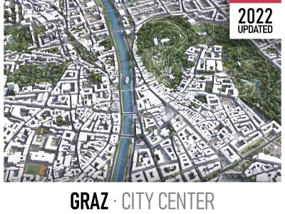 Graz - city Low-poly 3D model