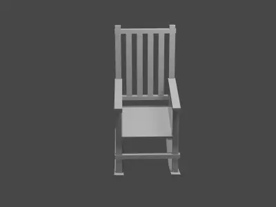 Rocking Chair with Pillow Free low-poly 3D model