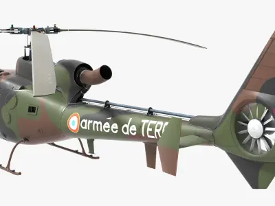 Sud-Aviation Gazelle Low-poly 3D model