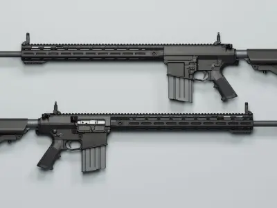SR-25 - M110 - Replica Low-poly 3D model