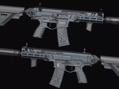HK437 G39 Assault Rifle Low-poly 3D model