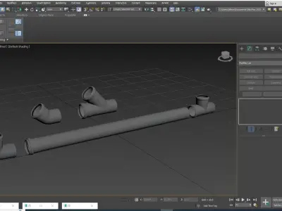 Plastic Pipe And Connections Low-poly 3D model