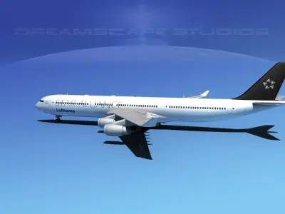 Airbus A340-600 Lufthansa Star 3D model