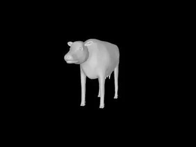 Cow rigged with mouth 3D model