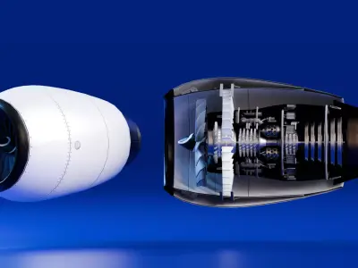 Realistic Engine - Turbofan Low-poly 3D model