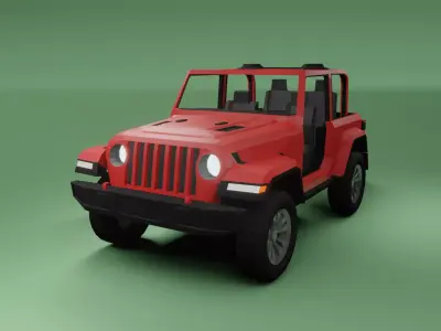 Jeep Wrangler 2020 low poly 3D model Low-poly 3D model