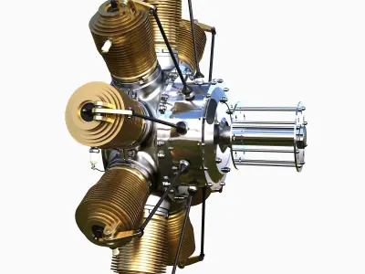 Rotary engine Gnome Monosoupape 3D model