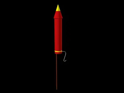 Firework Rocket 3D Model Low-poly 3D model