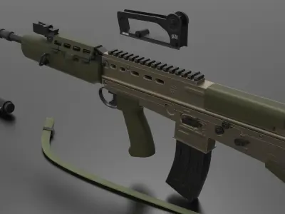 SA80 L85A1 Weapon Fps-Tps Low-poly 3D model