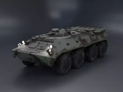 BTR-80 military 8x8 Armer Truck Low-poly 3D model