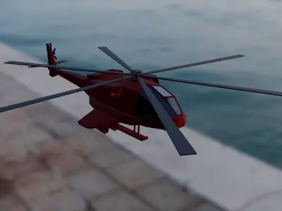 Lowpoly Helicopter Free low-poly 3D model