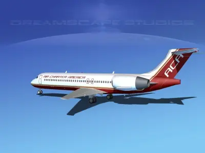 Boeing 717-200 Air Charter America 3D model