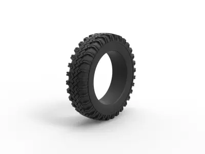 Military tire 11 Scale 1 to 25 3D print model