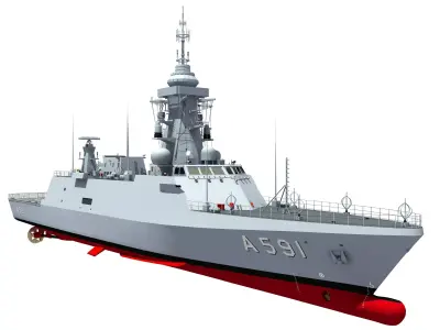 TCG UFUK Turkish Test and Training Ship 3D model