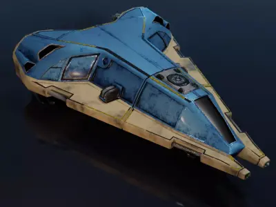 Personal Scouting Spaceship Low-poly 3D model