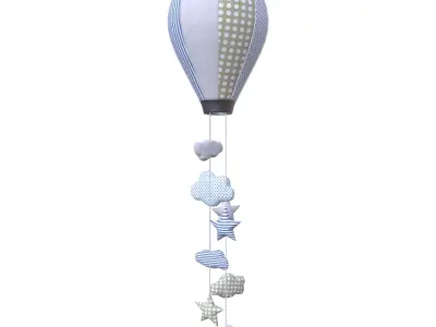 hot air balloon baby mobile Low-poly 3D model
