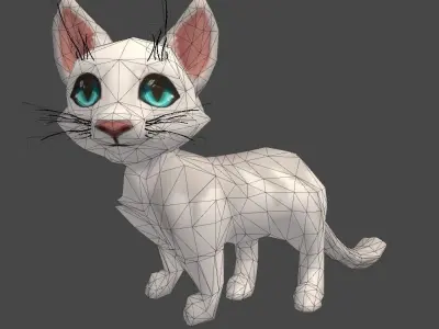 Cartoon Cat Low-poly 3D model