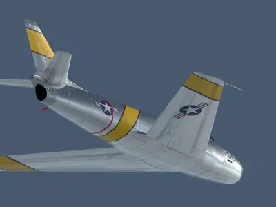 F-86 Sabre USAF Clean Low-poly 3D model