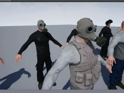 PostApoMan unreal engine asset  Low-poly 3D model