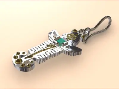 silver earringprehispanic symbol 3D print model