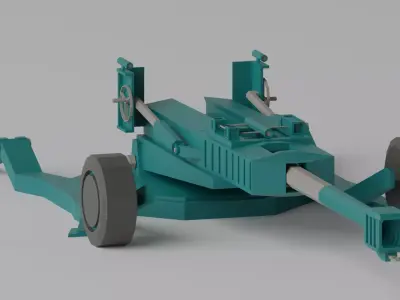 Cartoon Lowpoly M777 Howitzer Low-poly 3D model