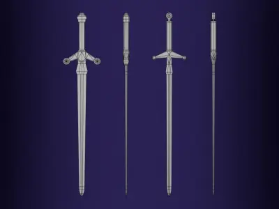 Fantasy Medieval Weapon Pack Free low-poly 3D model
