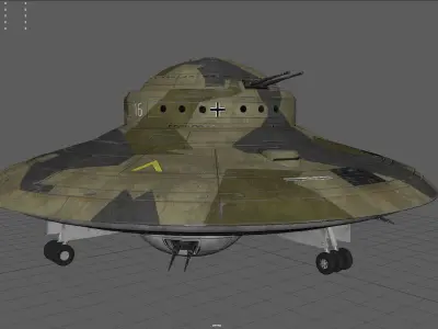 Haunebu ufo with camouflaged surface 3D model