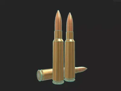 75x55mm Swiss Ammo Low-poly 3D model