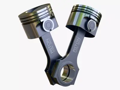 Engine Pistons with Connecting Rods M1 3D model