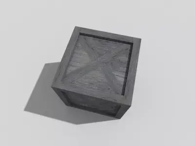 low poly wooden box Low-poly 3D model