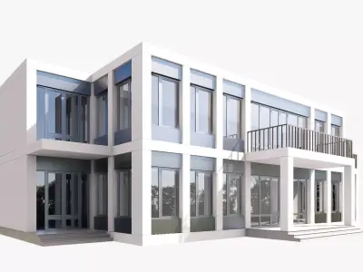 administrative building Low-poly 3D model