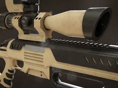 MK Tac-95 Sniper Rifle Low-poly 3D model