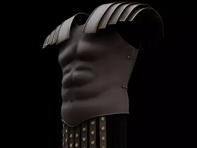 Leather roman chest 3D model