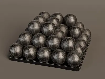 Cannon Ball Stack Low-poly 3D model