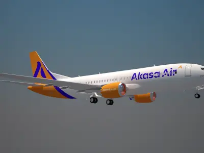 Akasa Air Boeing 737 Max 8 3D model