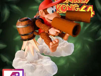 Diddy Kong Jet Pack and Peanuts guns from Donkey Kong 64 3D print model