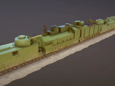 Armored Train BP-35 3D Model Collection