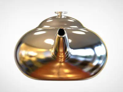Teapot golden Free 3D model