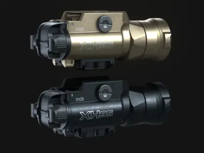 SureFire XH35 Weapon Flashlight Attachment - Game Asset Low-poly 3D model